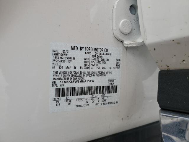 2021 FORD EXPLORER L - 1FM5K8FW6MNA13432