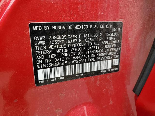 2015 HONDA FIT LX 3HGGK5H53FM783991