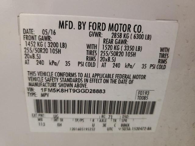 2016 FORD EXPLORER P 1FM5K8HT9GGD28883