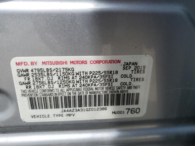 2016 MITSUBISHI OUTLANDER JA4AZ3A31GZ012386