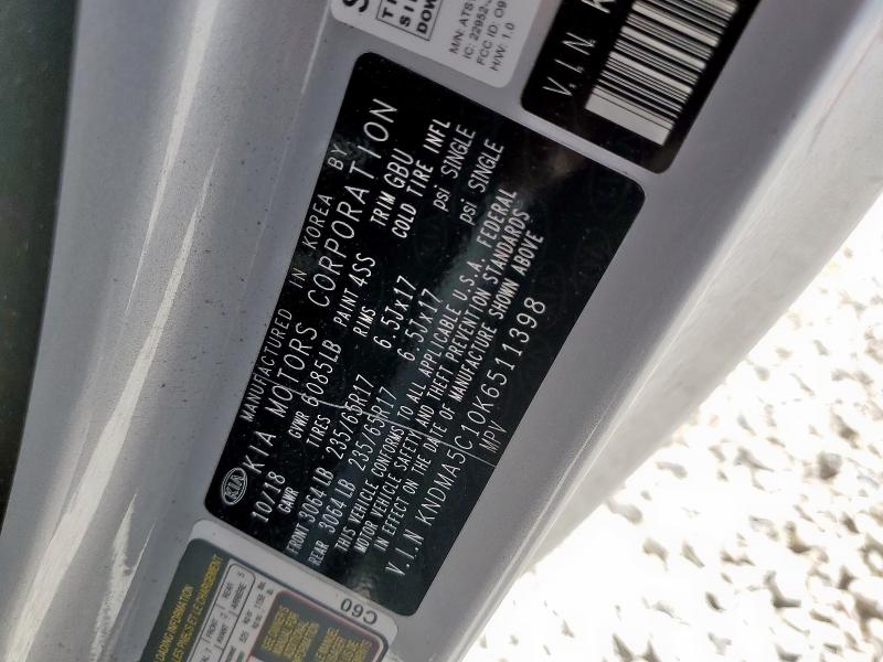 2019 KIA SEDONA L KNDMA5C10K6511398