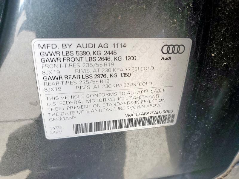 2015 AUDI Q5 PREMIUM WA1LFAFP7FA075068