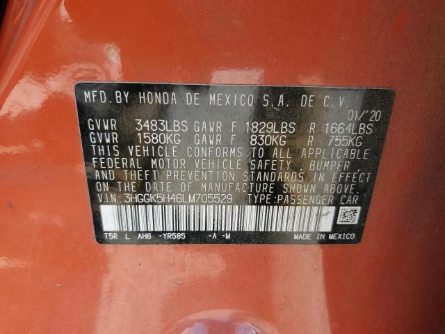 2020 HONDA FIT LX 3HGGK5H46LM705529