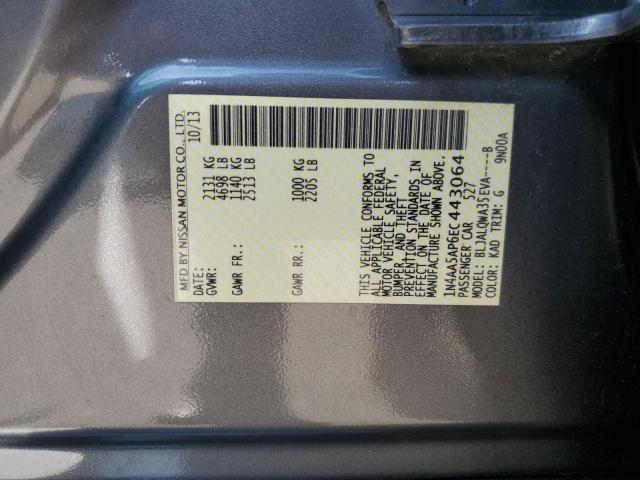 2014 NISSAN MAXIMA S - 1N4AA5AP6EC443064