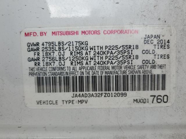 2015 MITSUBISHI OUTLANDER JA4AD3A32FZ012099