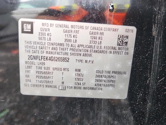 2016 CHEVROLET EQUINOX LT - 2GNFLFEK4G6265852