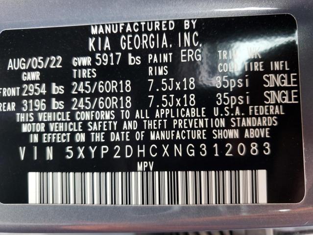 2022 KIA TELLURIDE - 5XYP2DHCXNG312083