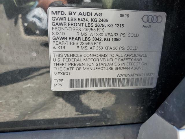 2019 AUDI Q5 PREMIUM WA1BNAFY0K2118371