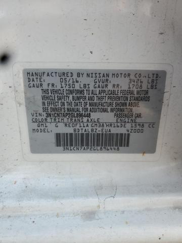 2016 NISSAN VERSA S - 3N1CN7AP2GL896448
