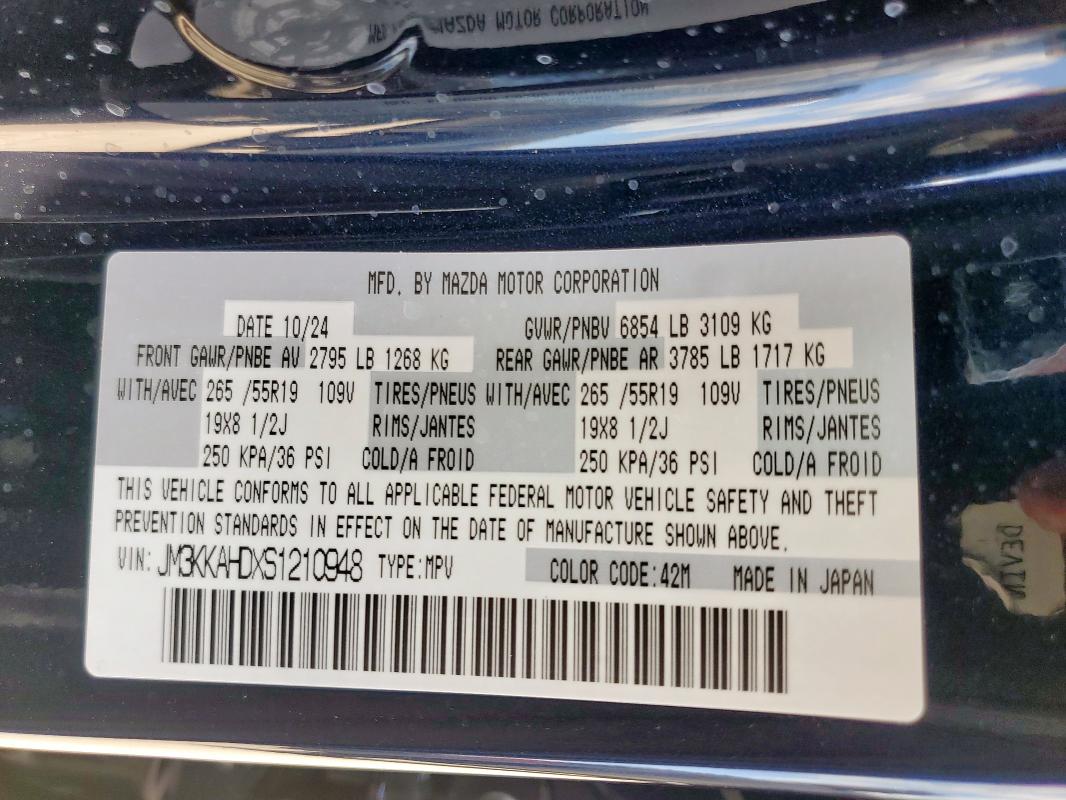 2025 MAZDA CX-90 SELE JM3KKAHDXS1210948