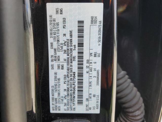 2020 FORD F150 RAPTO 1FTFW1RG0LFC73049