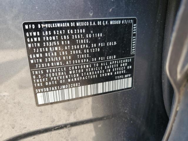 2018 VOLKSWAGEN TIGUAN SE 3VV3B7AX1JM022682