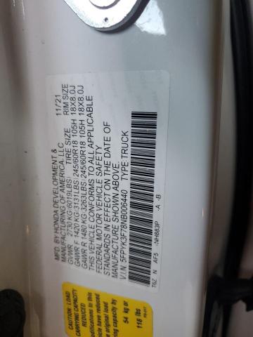 2022 HONDA RIDGELINE - 5FPYK3F78NB006440