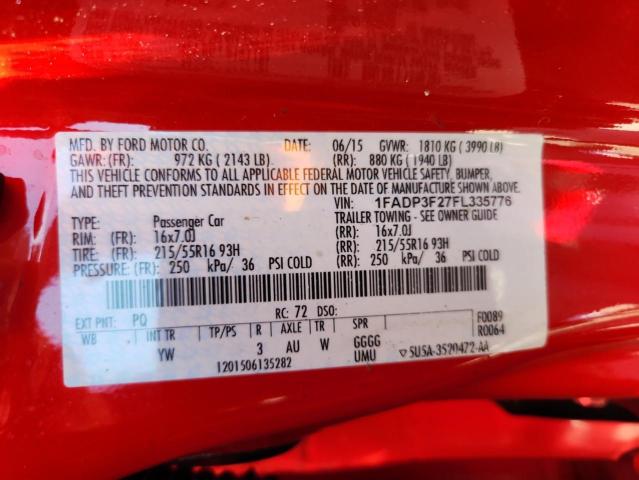 2015 FORD FOCUS SE - 1FADP3F27FL335776