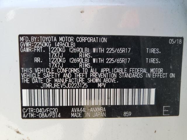 2018 TOYOTA RAV4 HV LE JTMRJREV5JD223125