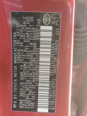 2015 TOYOTA COROLLA L 2T1BURHE5FC417033