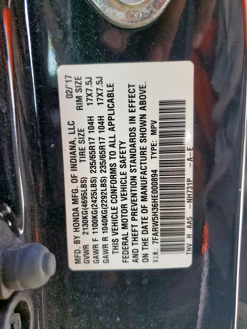 2017 HONDA CR-V LX 7FARW5H36HE000894