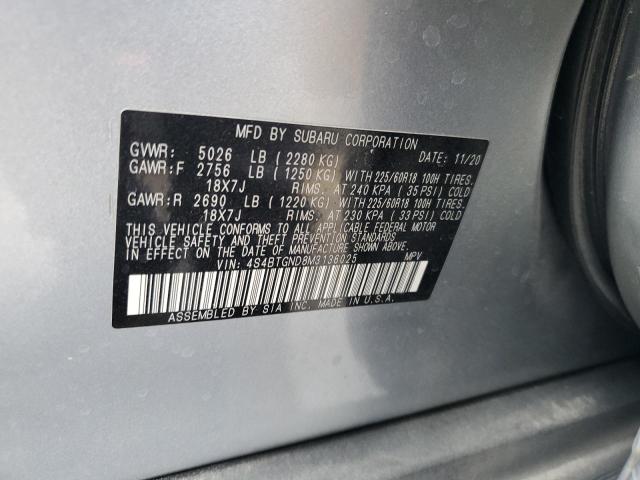 2021 SUBARU OUTBACK LI 4S4BTGND8M3136025
