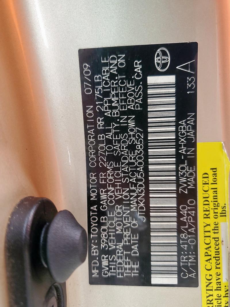 2010 TOYOTA PRIUS - JTDKN3DU5A0038527