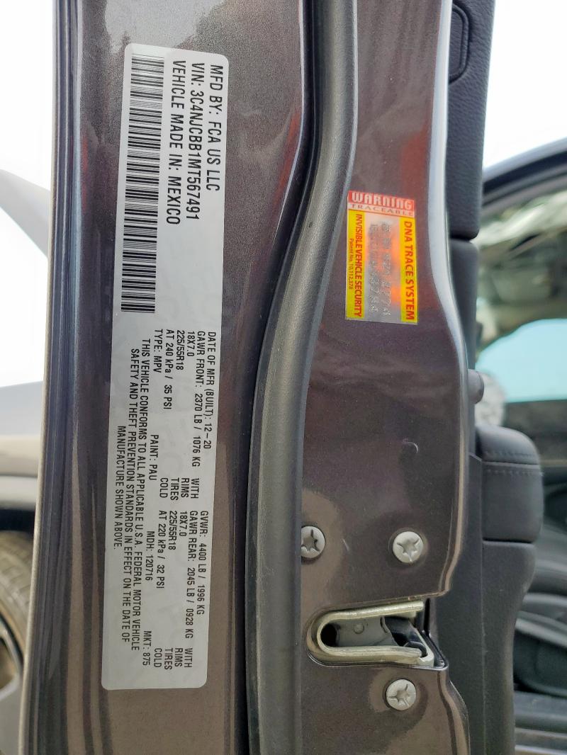 2021 JEEP COMPASS LA 3C4NJCBB1MT567491