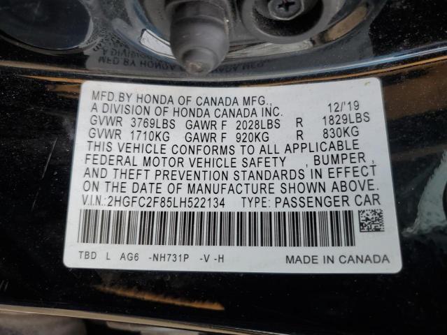 2020 HONDA CIVIC SPOR - 2HGFC2F85LH522134