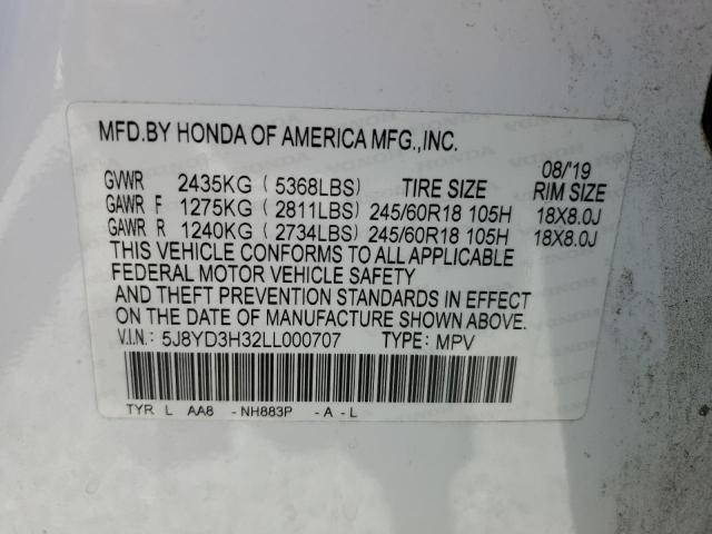 2020 ACURA MDX - 5J8YD3H32LL000707