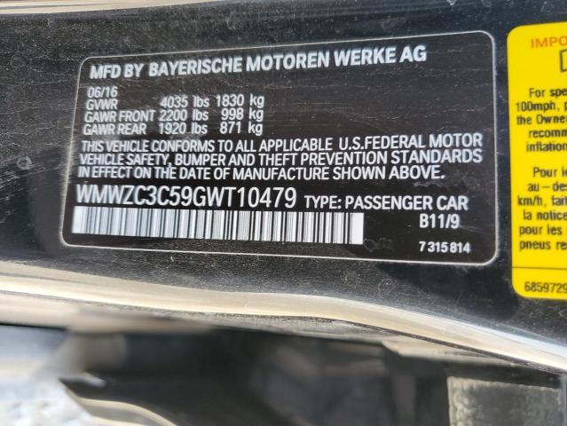 2016 MINI COOPER S C WMWZC3C59GWT10479