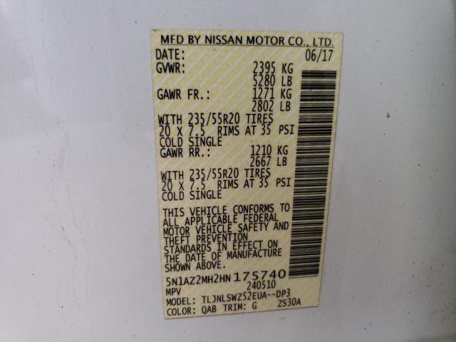 2017 NISSAN MURANO S - 5N1AZ2MH2HN175740