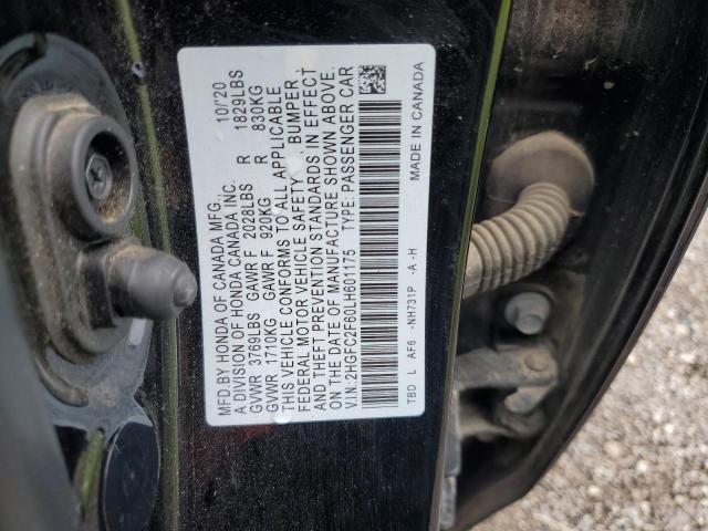 2020 HONDA CIVIC LX 2HGFC2F60LH601175