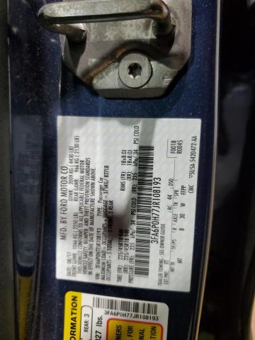 2018 FORD FUSION SE - 3FA6P0H77JR108193