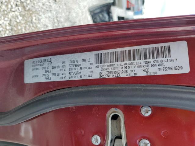 2017 RAM 1500 SLT 1C6RR7LG1HS717416