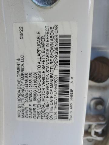 2022 HONDA ACCORD SPO 1HGCV1F43NA035391