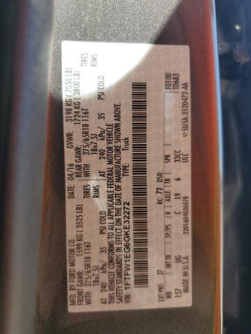 2016 FORD F150 SUPER 1FTFW1EG6GKE32272