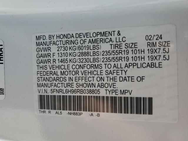 2024 HONDA ODYSSEY EL 5FNRL6H96RB038805