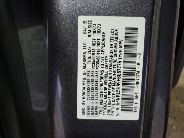 2015 HONDA ODYSSEY TO 5FNRL5H99FB087776