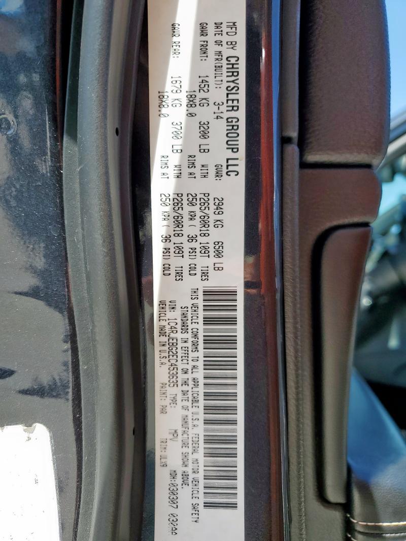 2014 JEEP GRAND CHER - 1C4RJEBG2EC453635