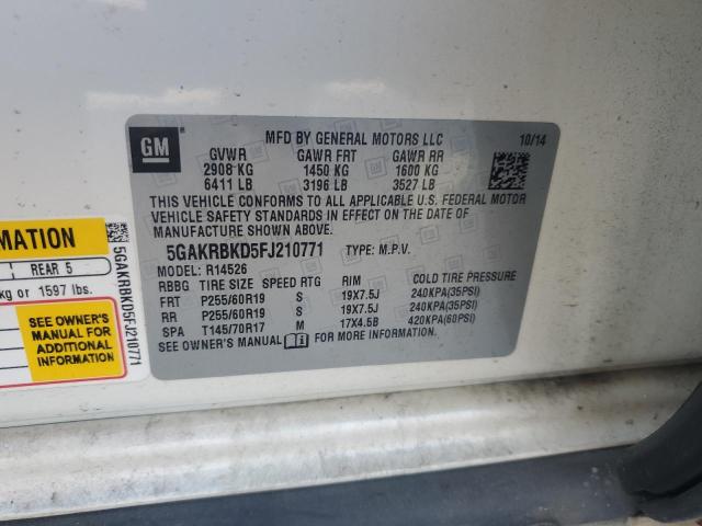 2015 BUICK ENCLAVE 5GAKRBKD5FJ210771