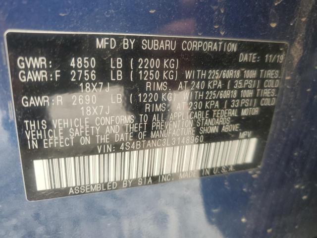 2020 SUBARU OUTBACK LI 4S4BTANC3L3148960
