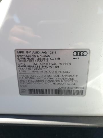 2015 AUDI Q3 PRESTIG WA1GFCFS4FR012013