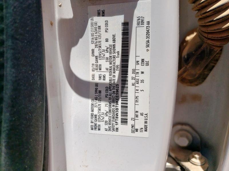 2019 FORD F350 SUPER DUTY 1FT8W3BT9KEE59625