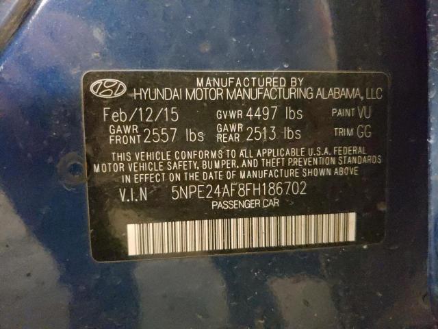 2015 HYUNDAI SONATA SE 5NPE24AF8FH186702