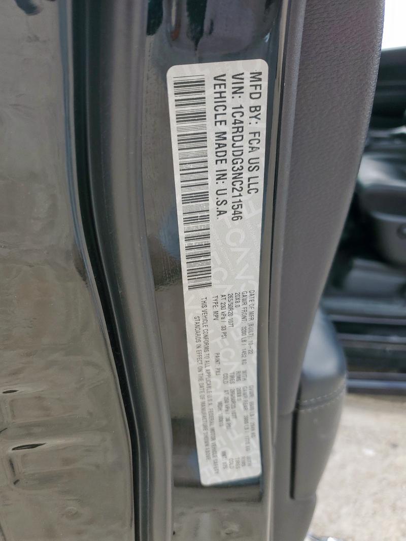 2022 DODGE DURANGO GT 1C4RDJDG3NC211546