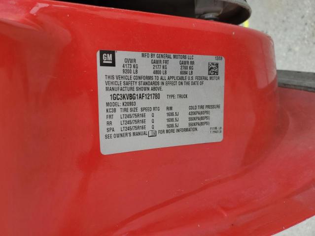 2010 CHEVROLET SILVERADO - 1GC3KVBG1AF121780