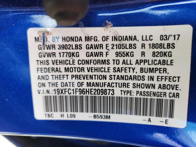 2017 HONDA CIVIC TOUR 19XFC1F96HE209873