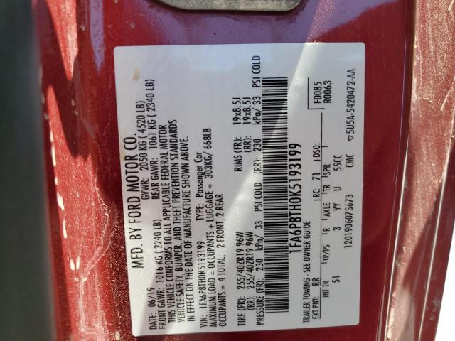 2019 FORD MUSTANG 1FA6P8TH0K5193199