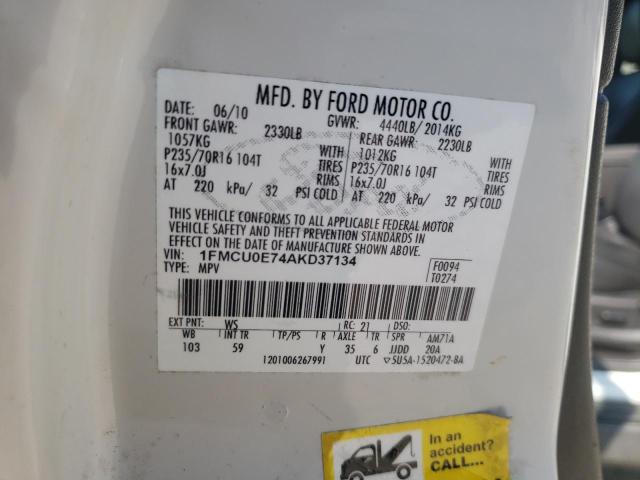 2010 FORD ESCAPE LIM - 1FMCU0E74AKD37134