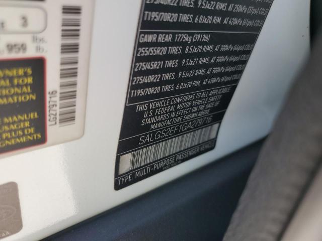 2016 LAND ROVER RANGE ROVE SALGS2EF1GA279716