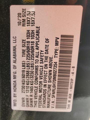 2021 HONDA ODYSSEY EX 5FNRL6H70MB027354