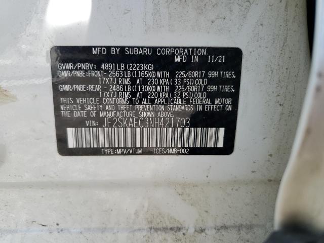 2022 SUBARU FORESTER P - JF2SKAEC3NH421703