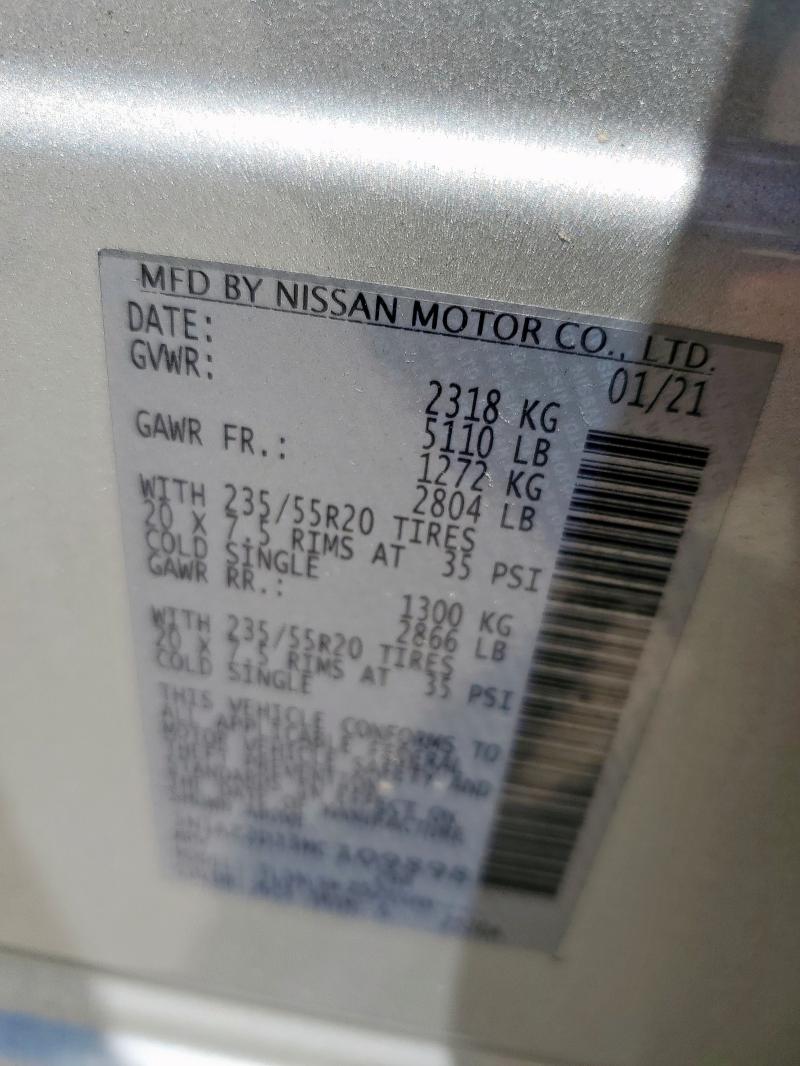 2021 NISSAN MURANO PLA 5N1AZ2DJ3MC109898